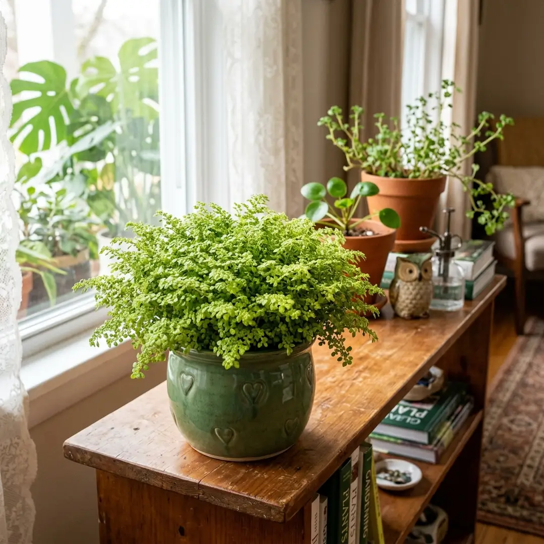 Artillery Fern thriving in bright indirect light near a window