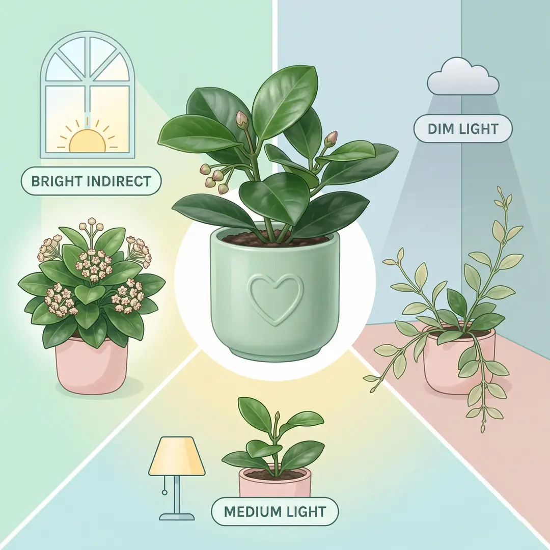 Ideal light conditions for Hoya Australis indoors