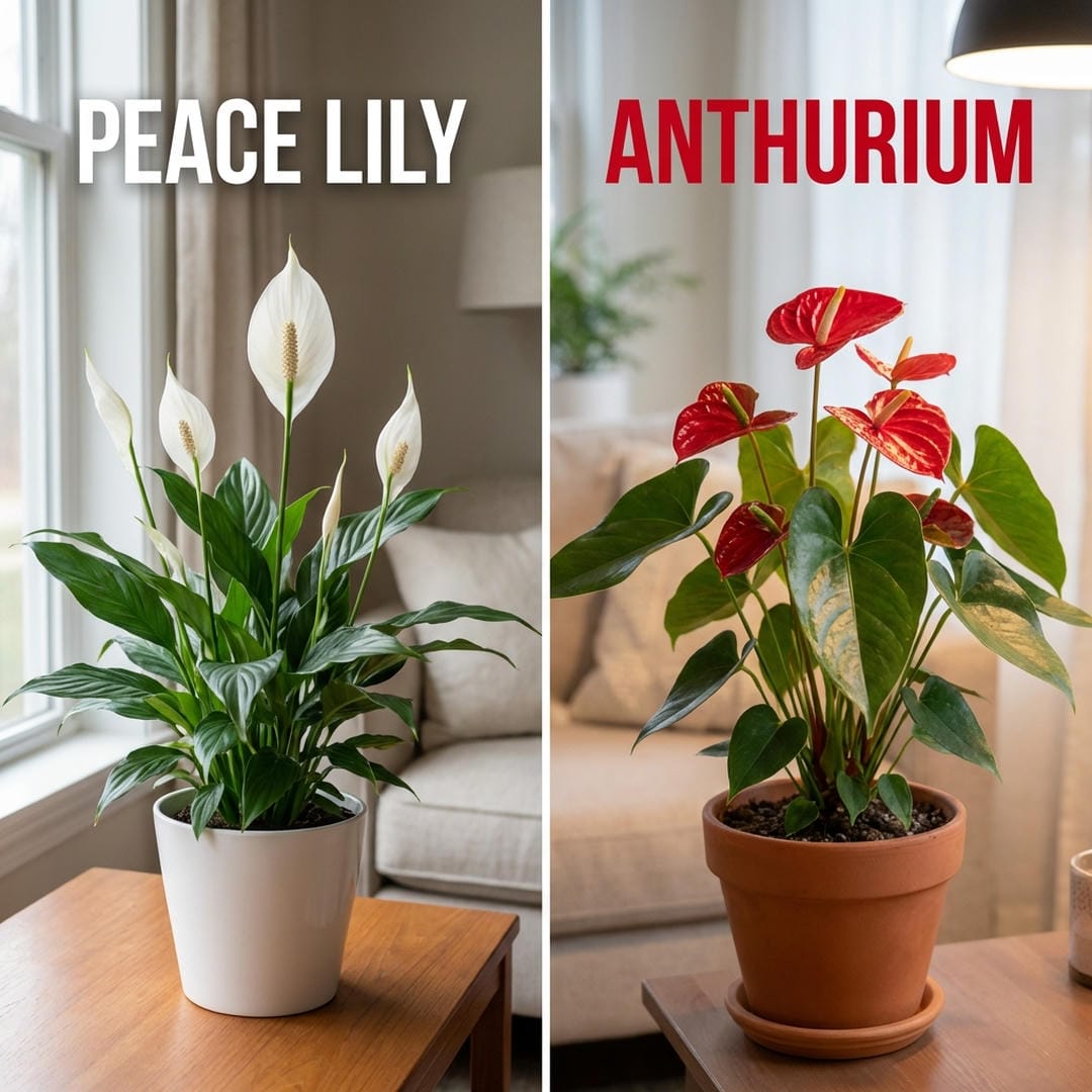 Comparison between Peace Lily and Anthurium