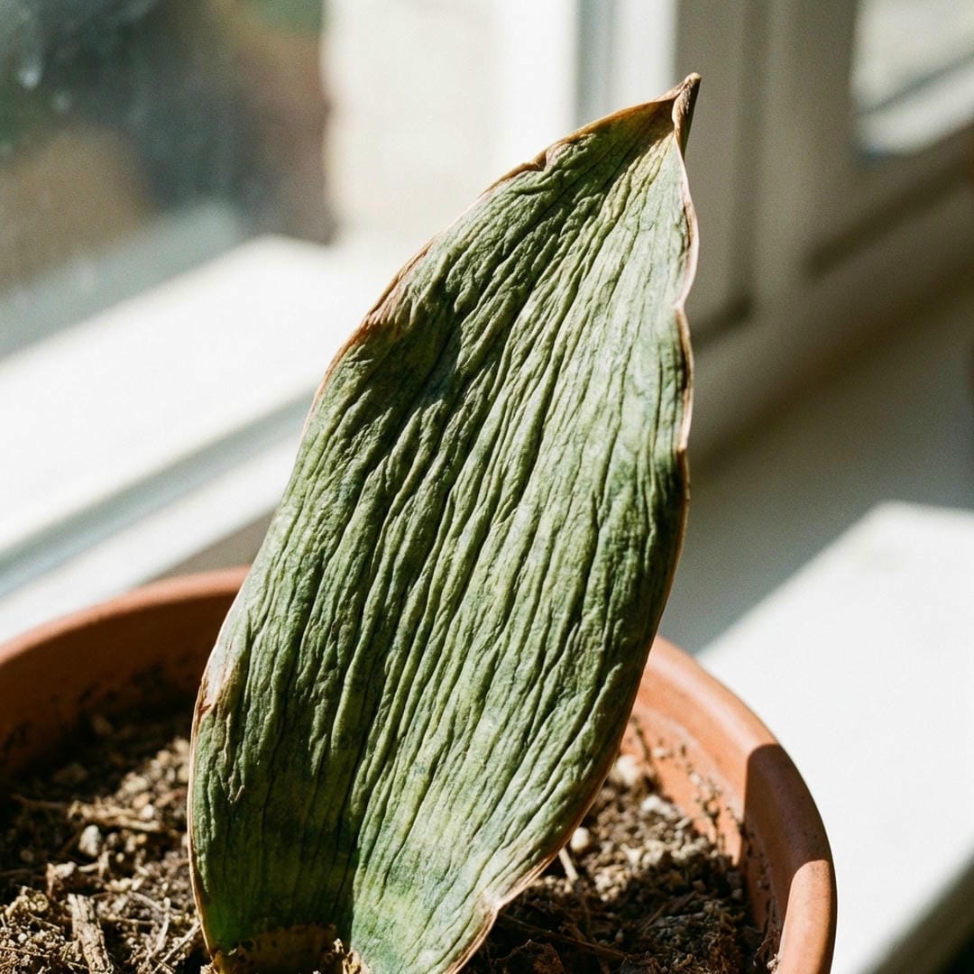 Wrinkled Whale Fin leaf indicating thirst